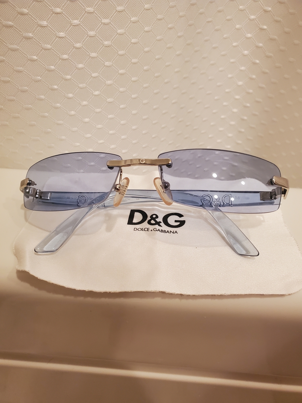 D&G Dolce & Gabbana 2065 753 Rimless Blue Sunglasses